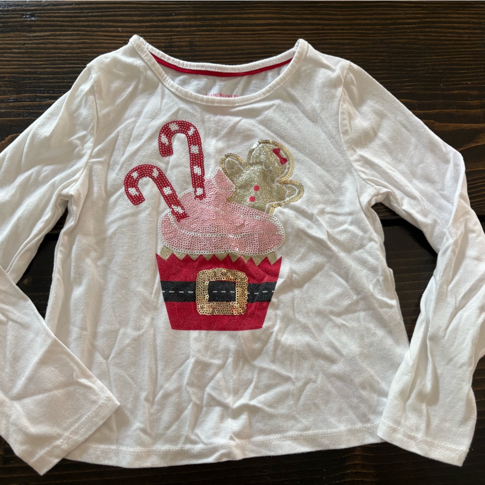 Isaac Mizrahi Red and White Long Sleeve Tee
